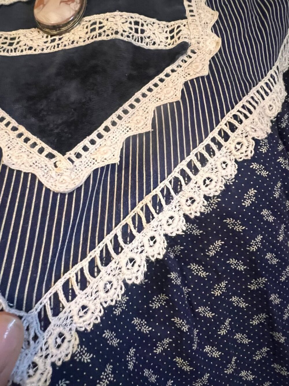 70'S SCOTT McCLINTOCK GUNNE SAX PRARIE CALICO DRESS HIGH NECK SZ XL / 16 - Picture 3 of 9